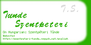 tunde szentpeteri business card